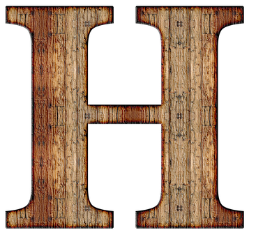 Rustic Wooden Letter H