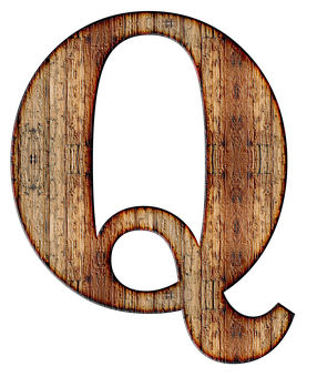 Rustic Wooden Letter Q