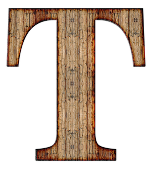 Rustic Wooden Letter T