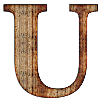 Rustic Wooden Letter U