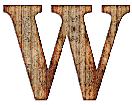 Rustic Wooden Letter W