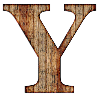 Rustic Wooden Letter Y