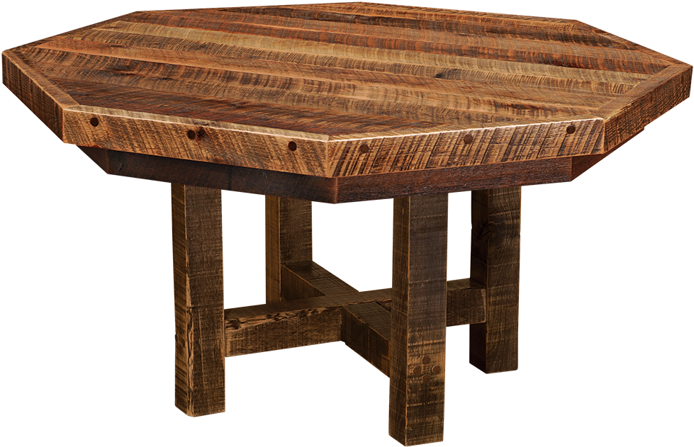 Rustic Wooden Octagonal Dining Table.png