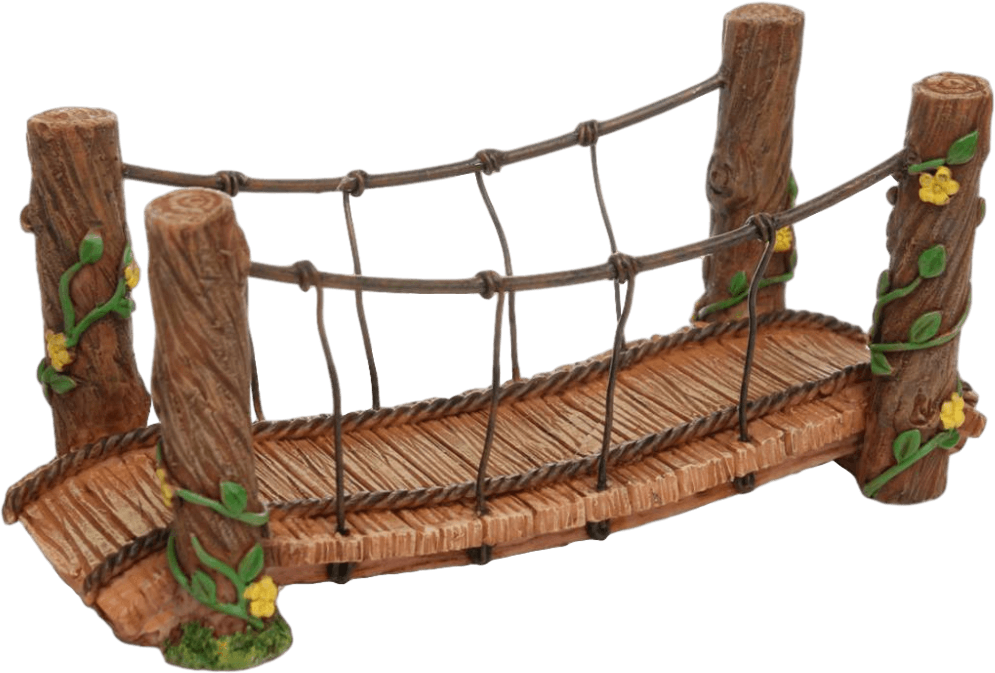 Rustic Wooden Rope Bridge