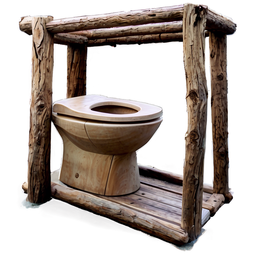 Rustic Wooden Toilet Png Bba