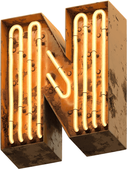 Rusty Neon Letter N