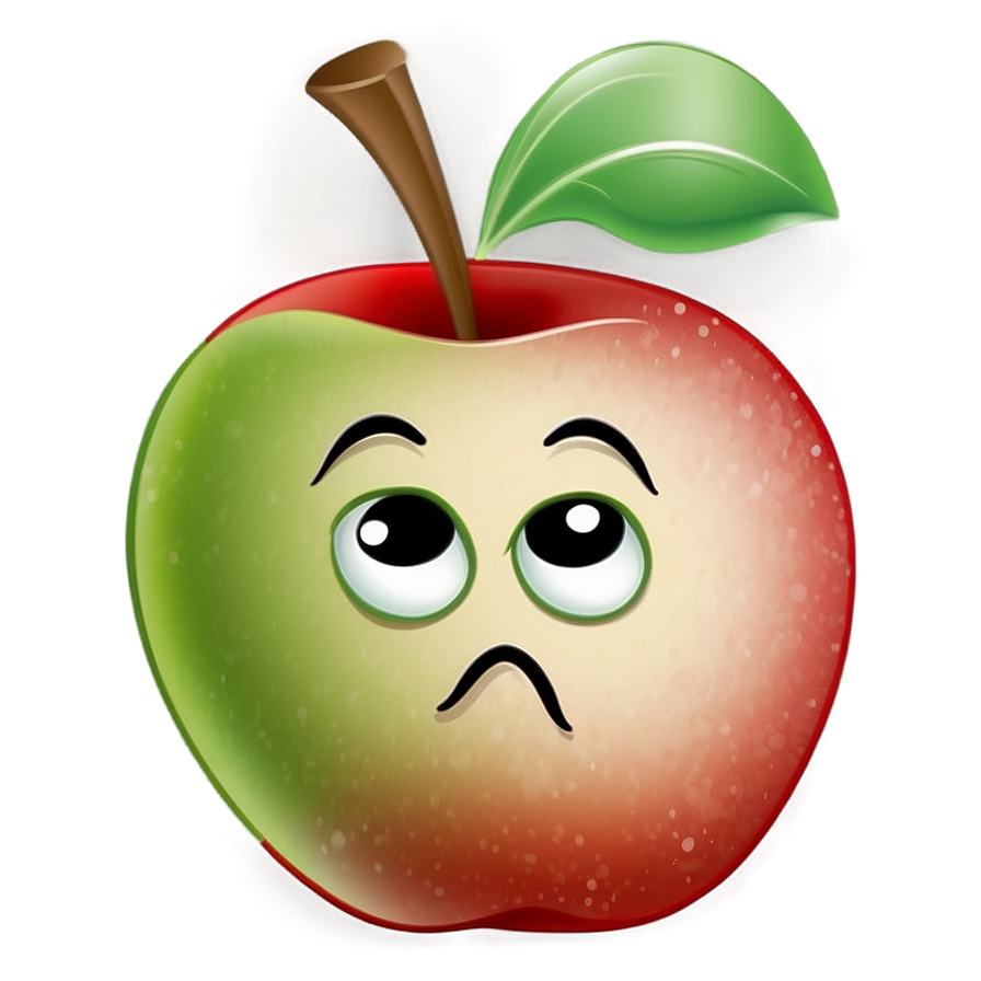 Sad Apple Cartoon Png Qfy