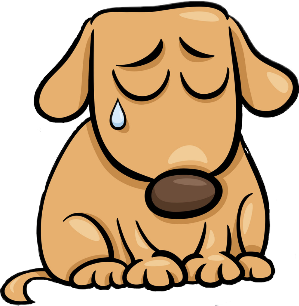 Sad Cartoon Puppy Illustration