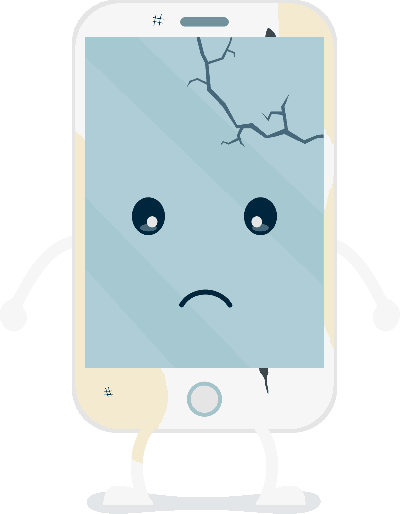 Sad Cracked Screen Mobile Clipart