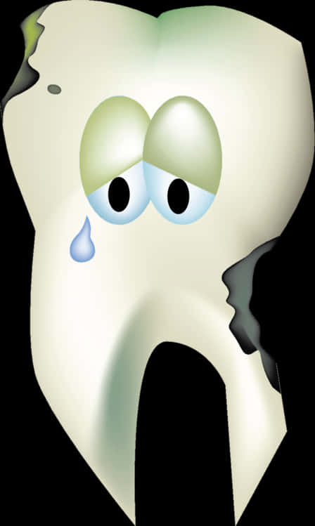 Sad Decayed Tooth Cartoon