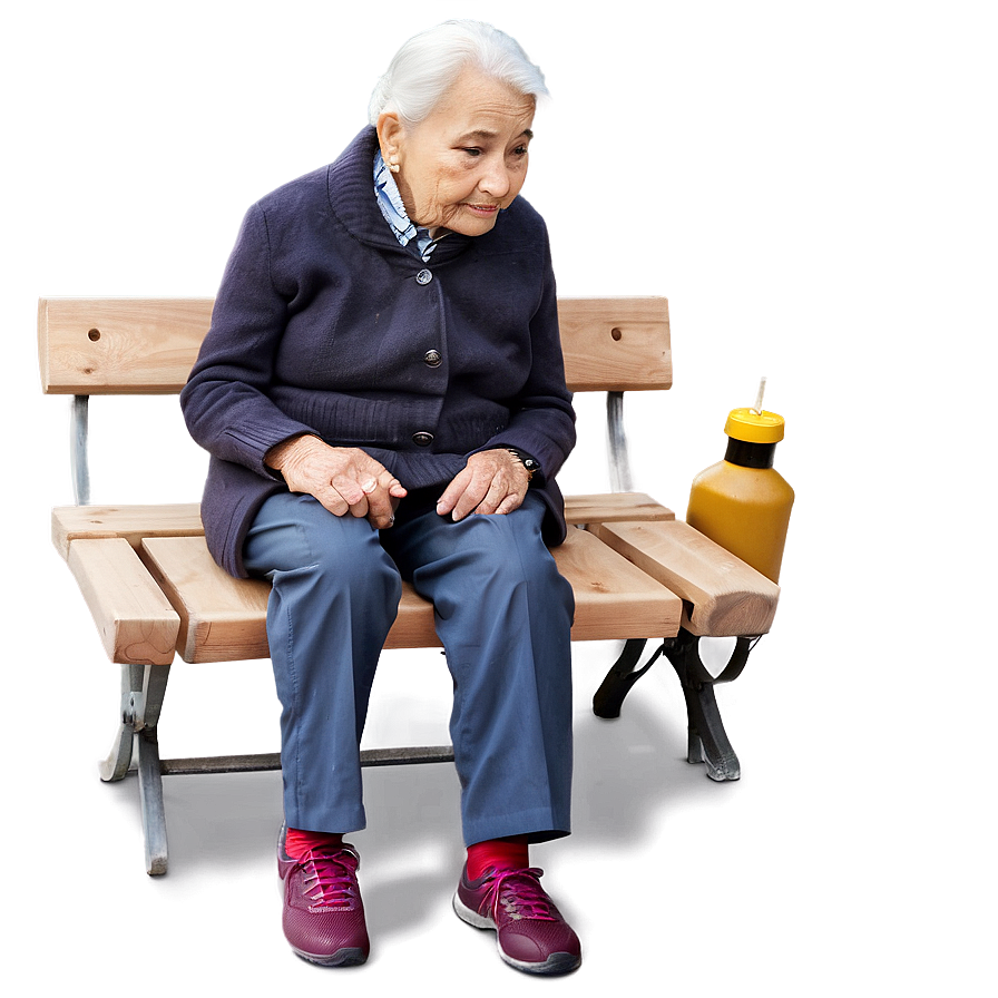 Sad Elderly Person Alone Png 06122024