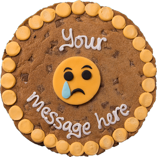 Sad Emoji Cookie Cake