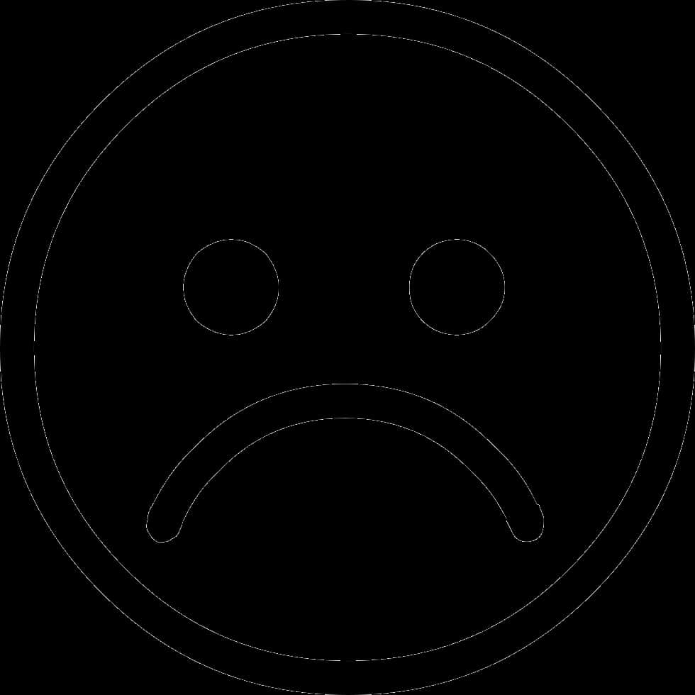 Sad Face Emoji Blackand White