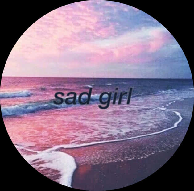 Sad Girl Beach Sunset Circle
