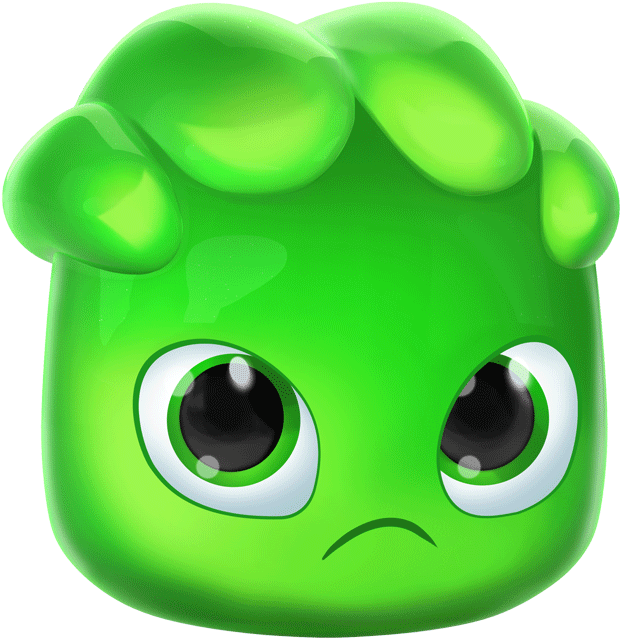 Sad Green Cartoon Frog
