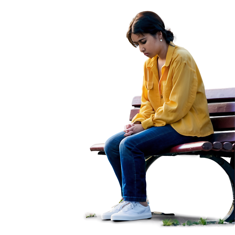 Sad Person On Bench Png 06122024