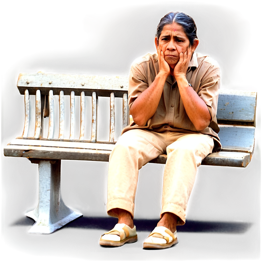 Sad Person On Bench Png 69