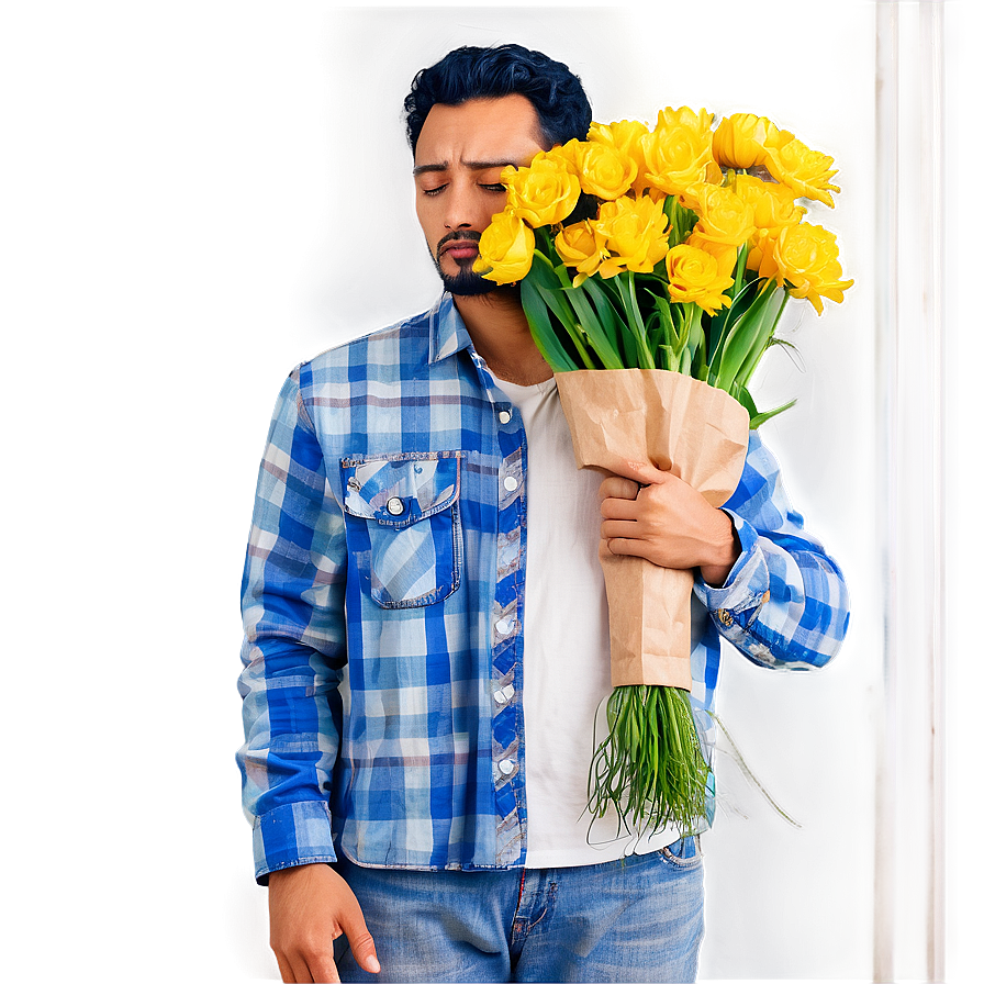 Sad Person With Drooping Flowers Png Gsa