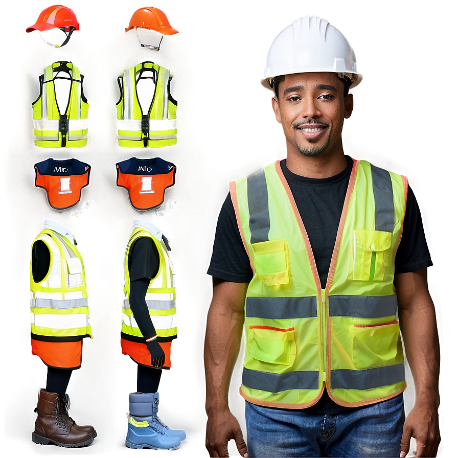 Safety Vest With Pockets Png Mlx