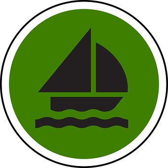 Sailboat Icon Green Circle