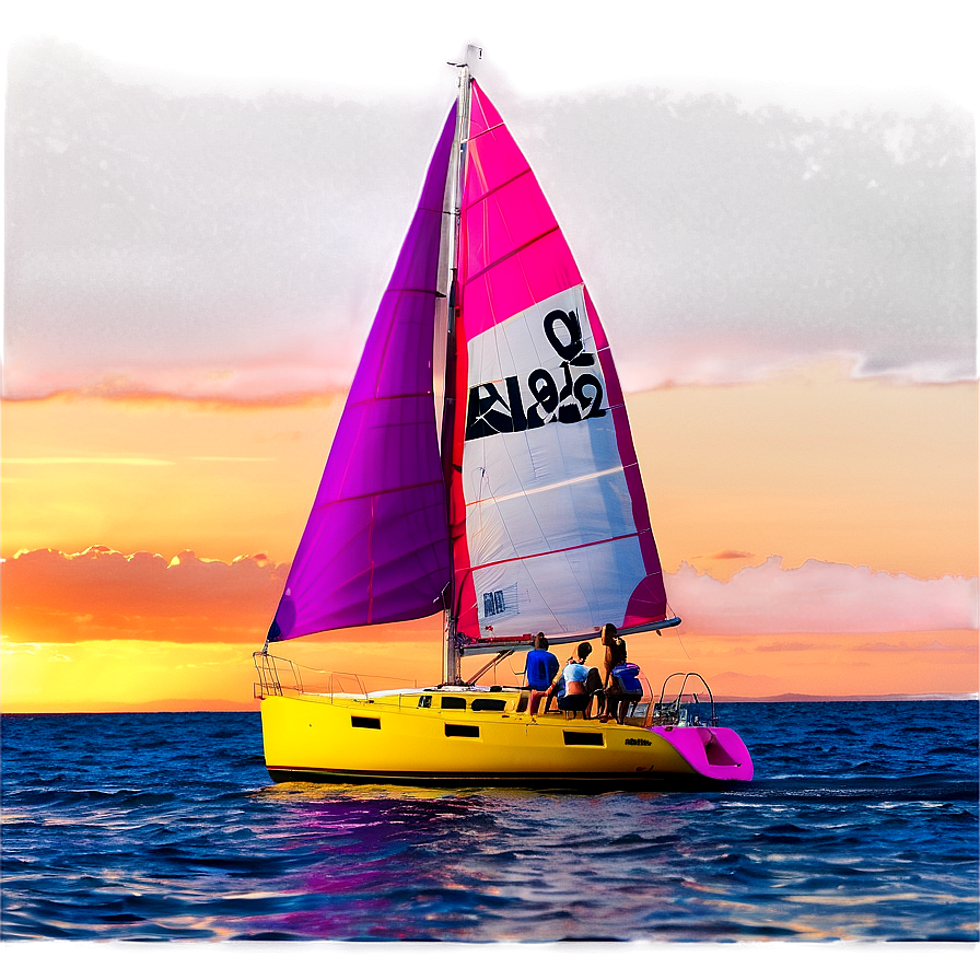 Sailing At Sunset Beach Png 6