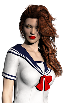 Sailor_ Style_3 D_ Rendered_ Woman