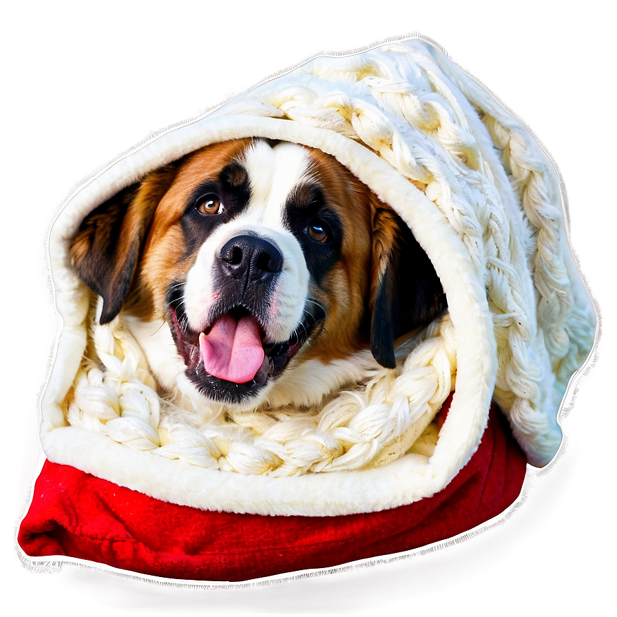 Saint Bernard In A Blanket Png 06252024