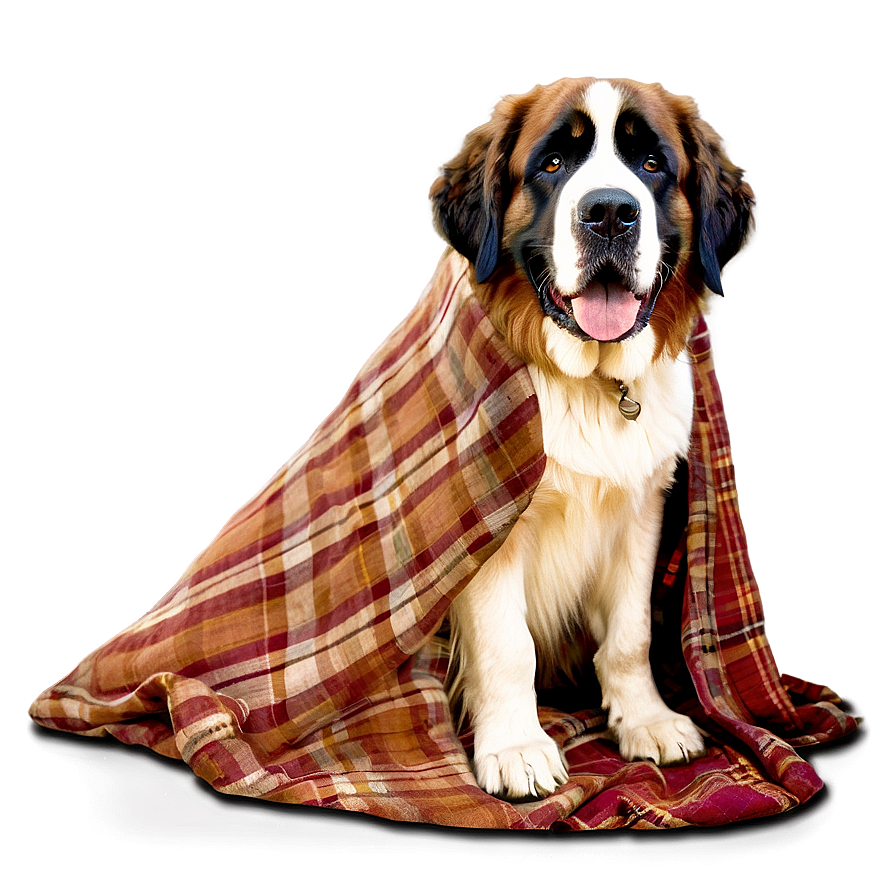 Saint Bernard In A Blanket Png 06252024