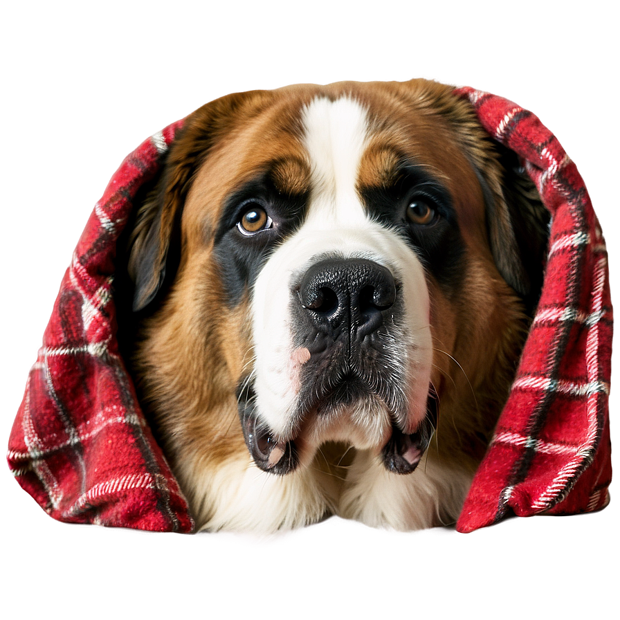 Saint Bernard In A Blanket Png 13