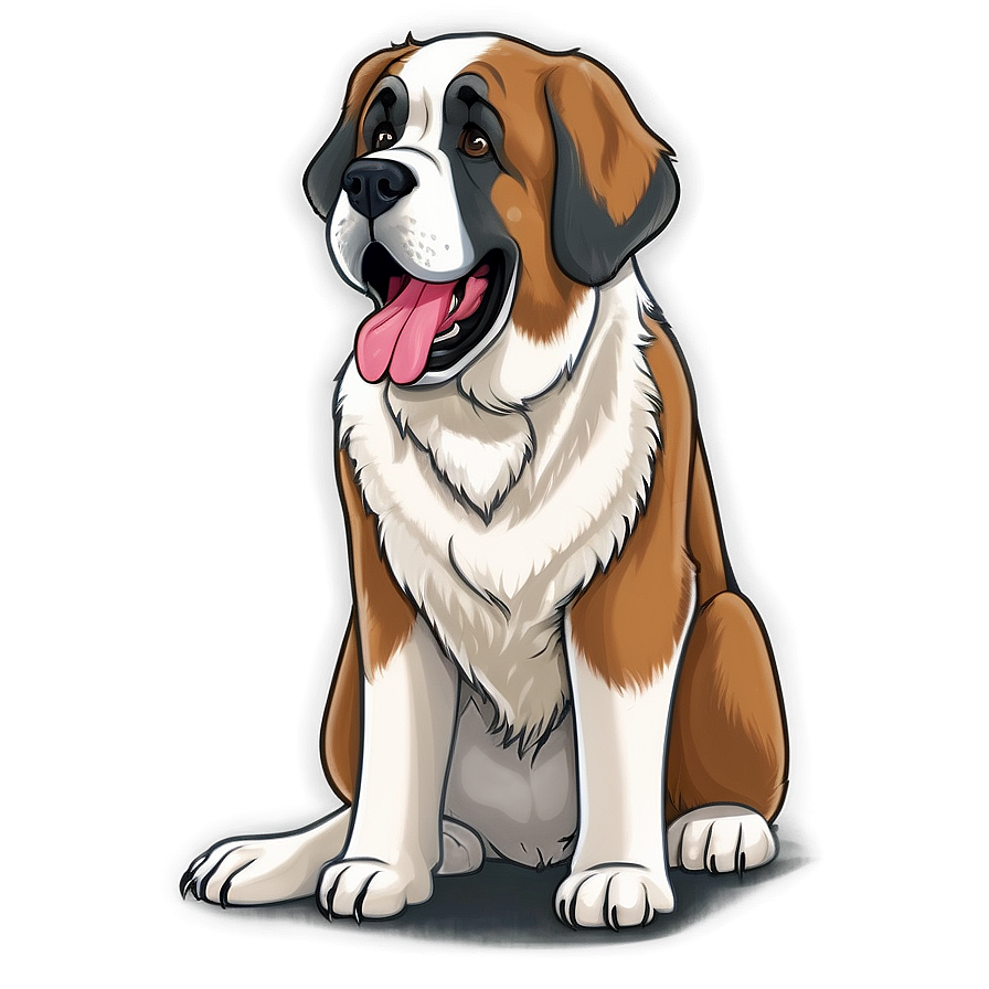 Saint Bernard In Cartoon Style Png 06252024