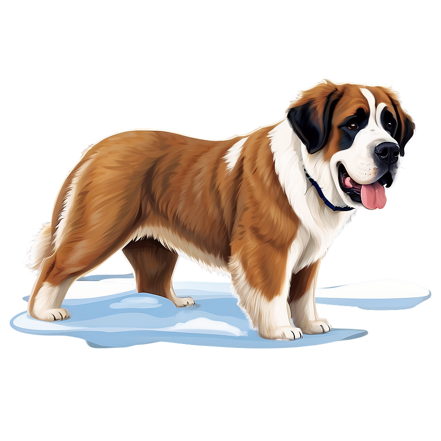 Saint Bernard With Snowflakes Png 56