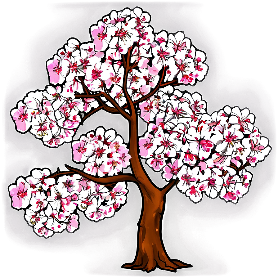 Sakura Tree In Digital Art Png Msc26