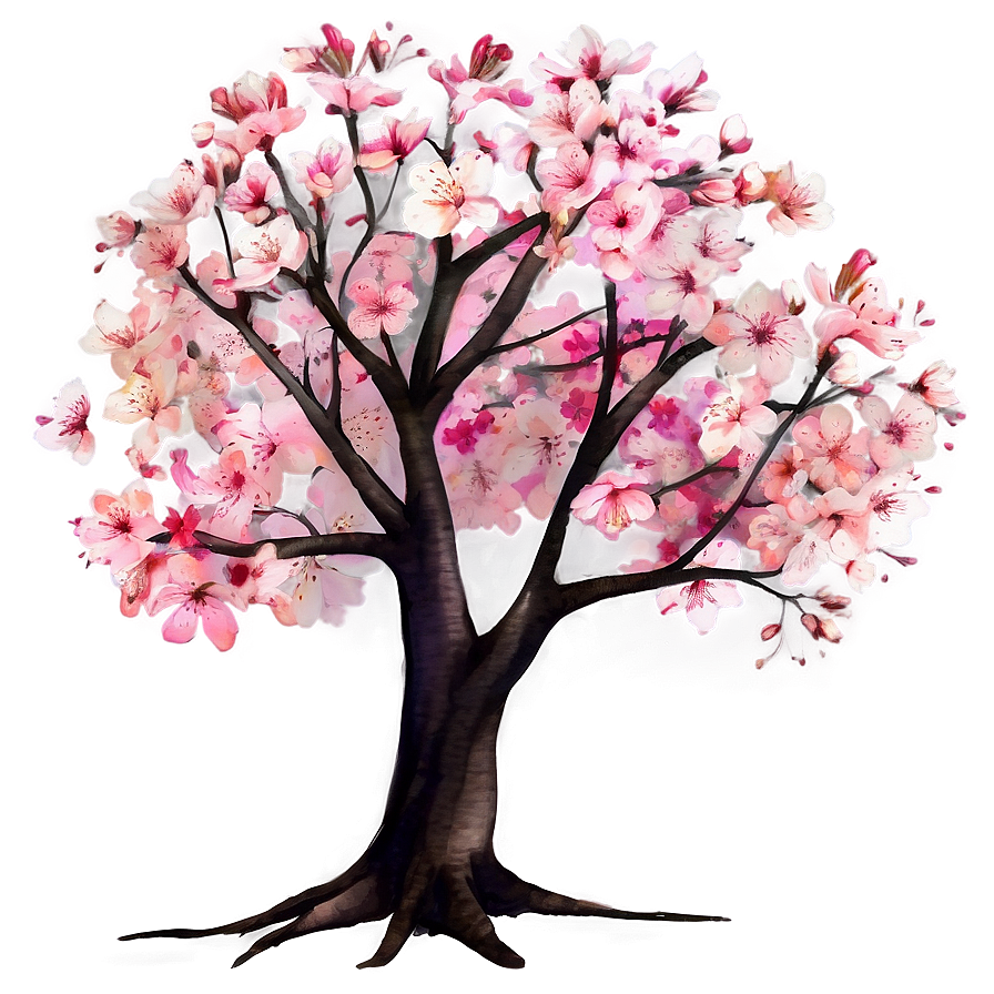 Sakura Tree In Watercolor Style Png Unb