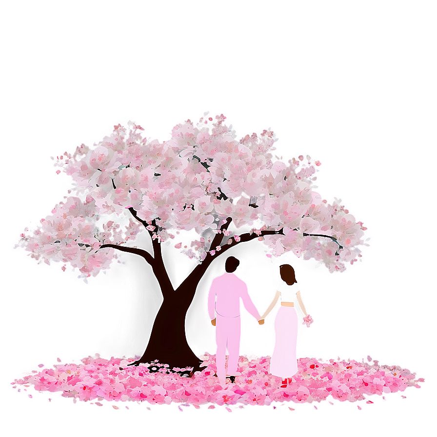 Sakura Tree With Romantic Couple Png 06122024