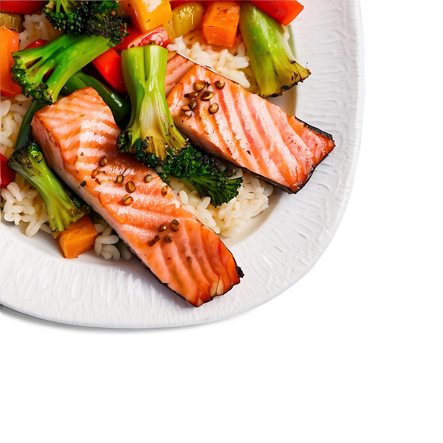 Salmon Vegetable Stir-fry Png Shc2