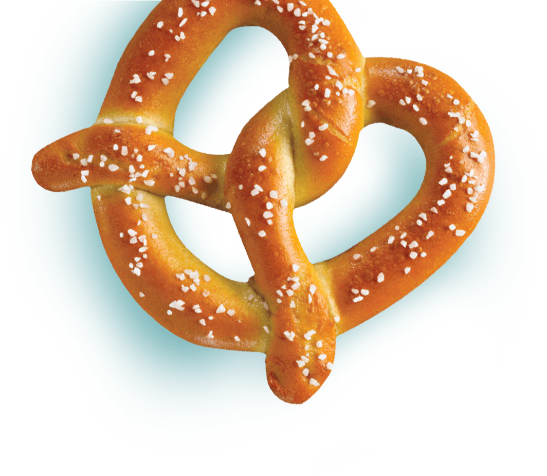 Salted Pretzelon Teal Background