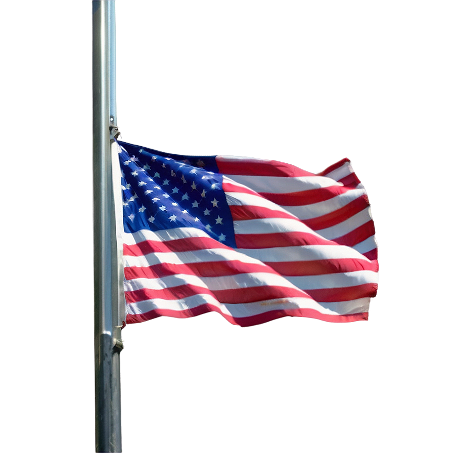 Saluting American Flag On Pole Png 3