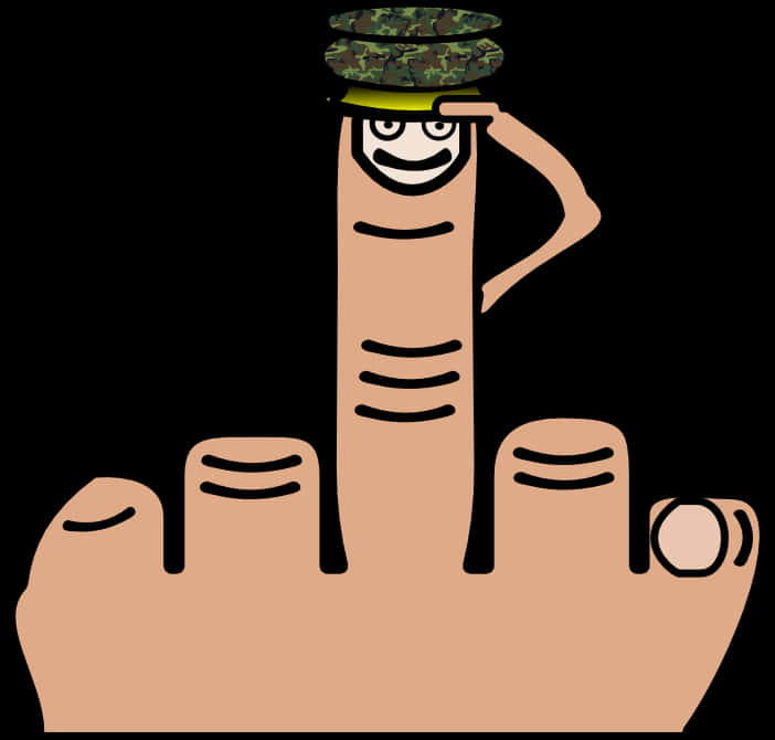 Saluting Cartoon Finger