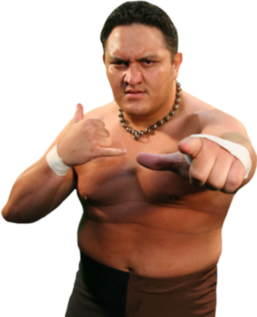 Samoan Wrestler Pointing