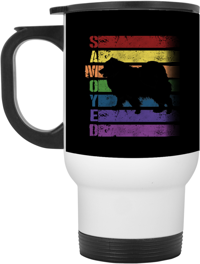 Samoyed Rainbow Travel Mug