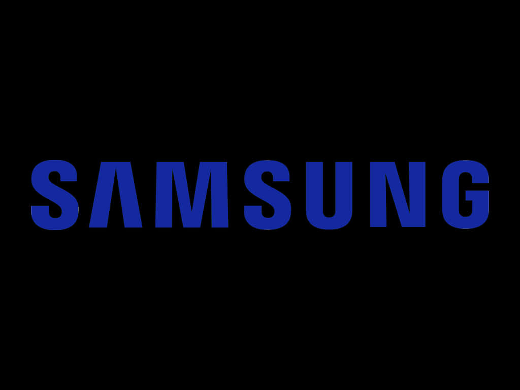 Samsung Logo Blueon Black Background