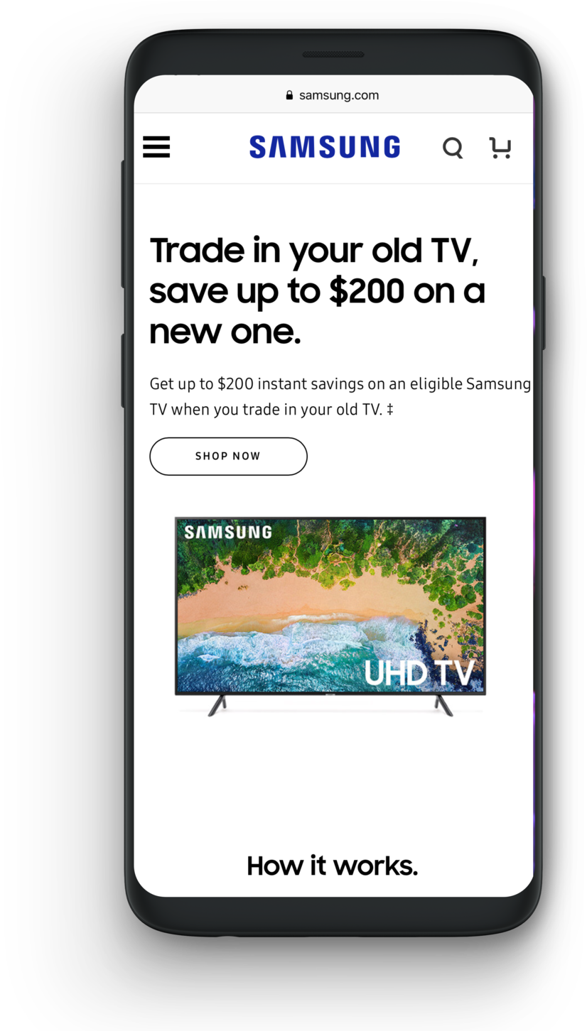 Samsung T V Trade In Deal Mobile Ad
