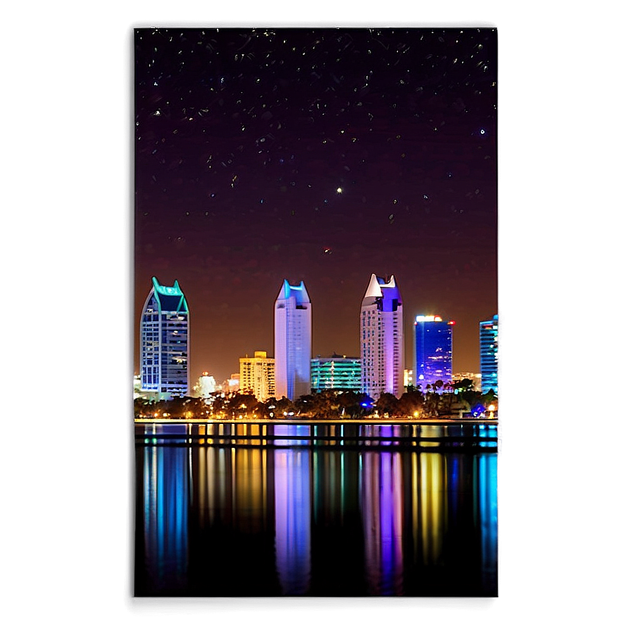 San Diego Cityscape Night Png Vua29