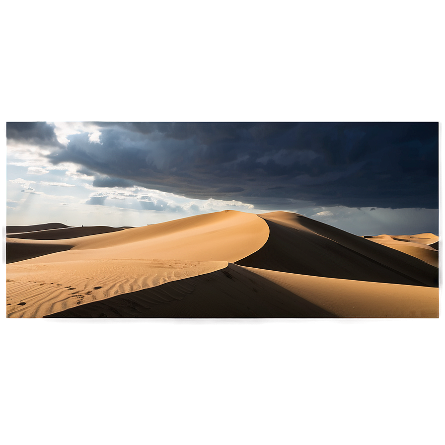 Sand Dunes And Dramatic Clouds Png Vhq