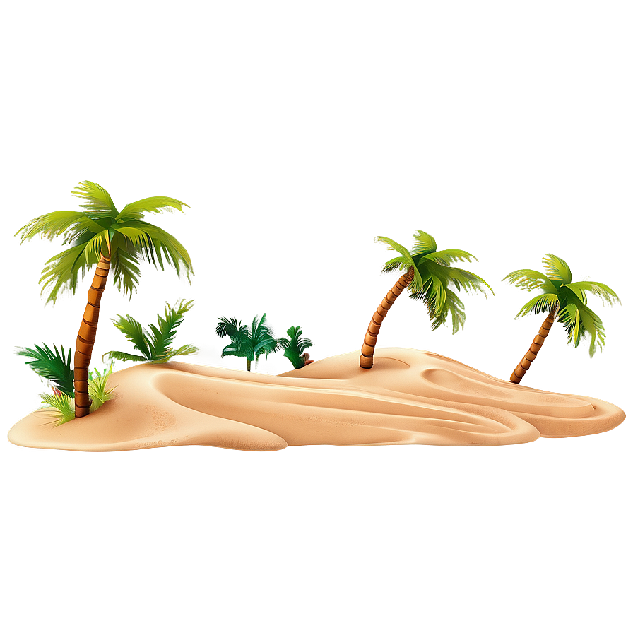 Sand Dunes With Palm Trees Png Tyj