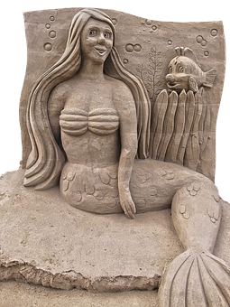 Sand Sculpture Mermaidand Fish