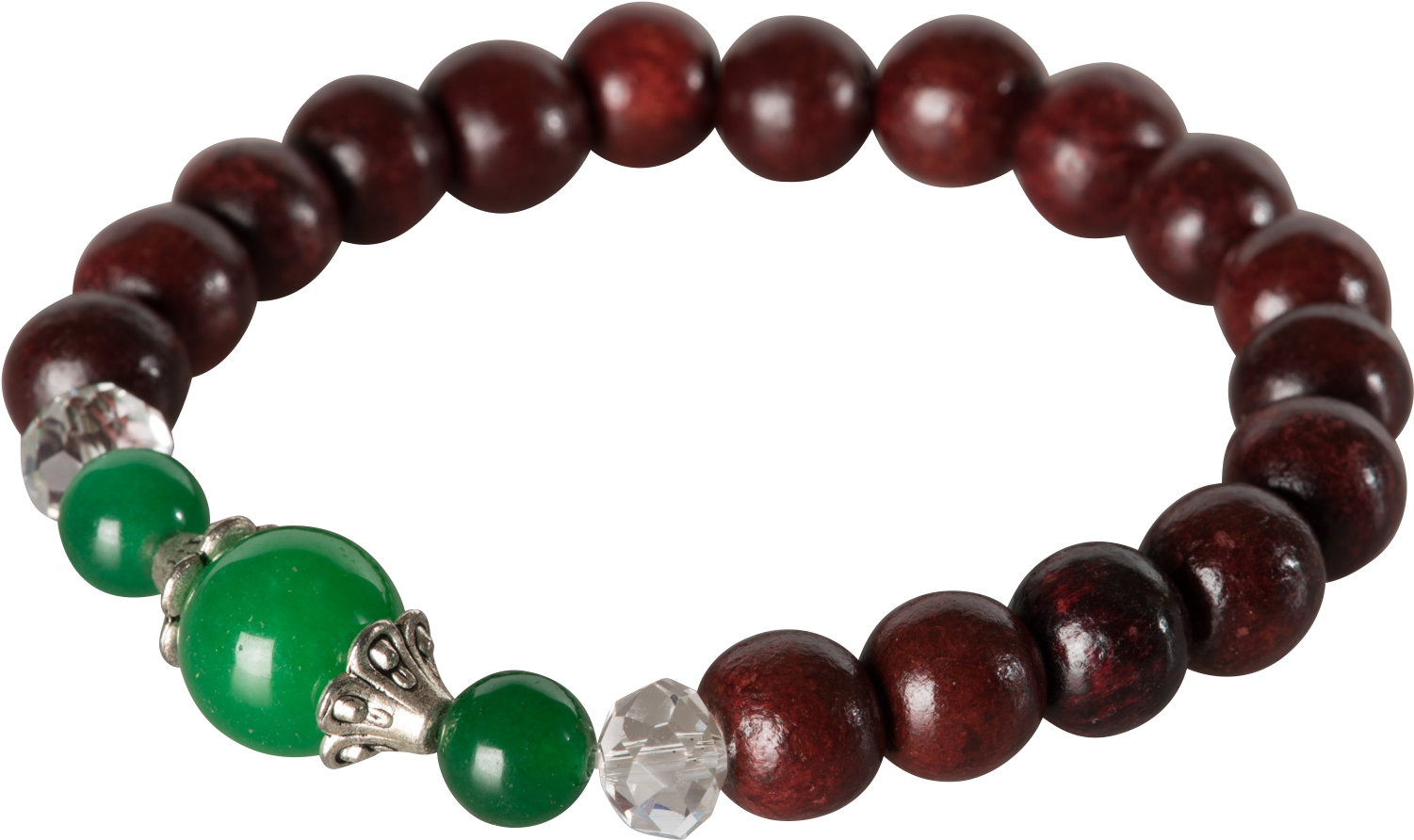 Sandalwood Bead Braceletwith Green Stone