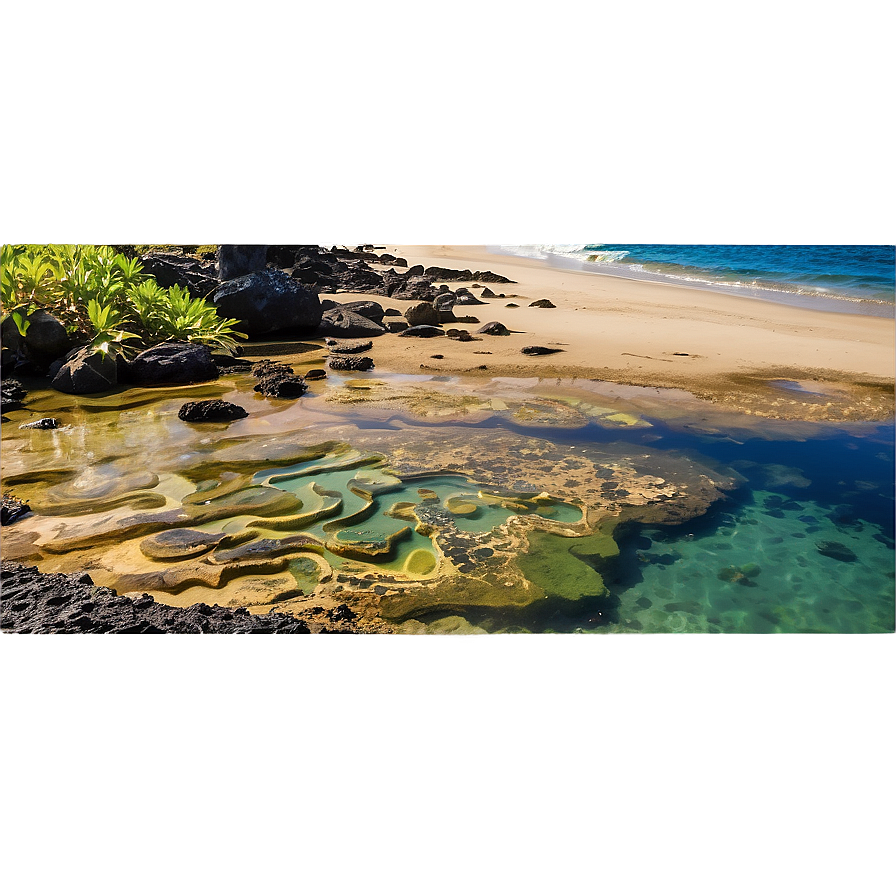 Sandy Beach Tide Pools Png Vri32