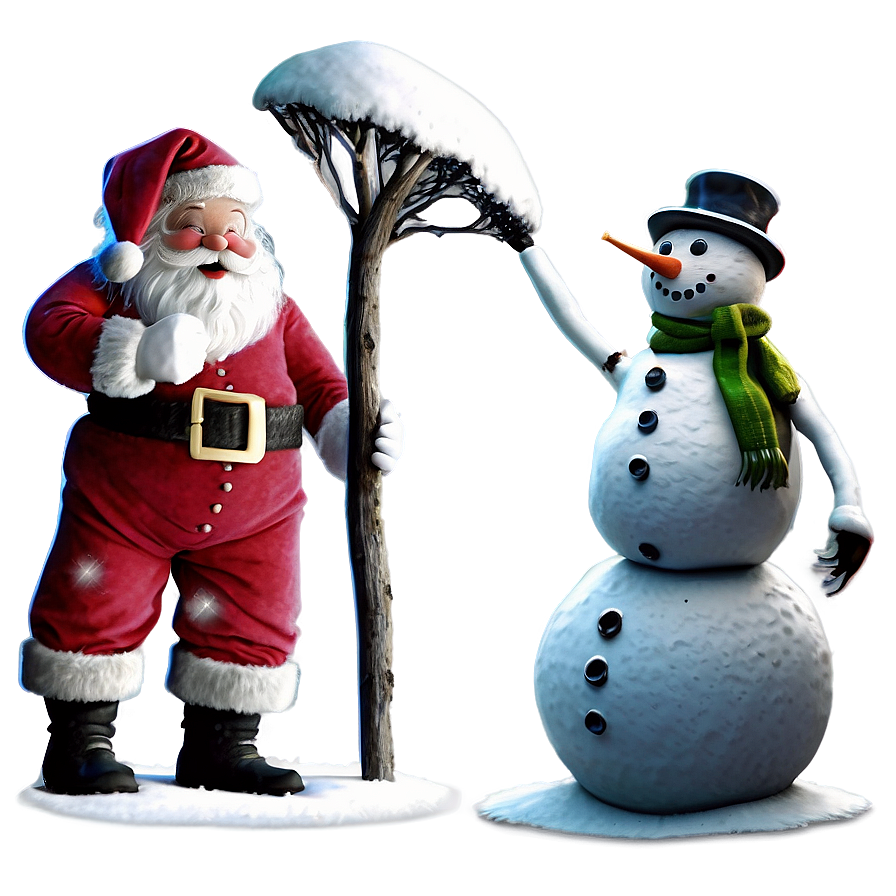 Santa And Snowman Png Xvu