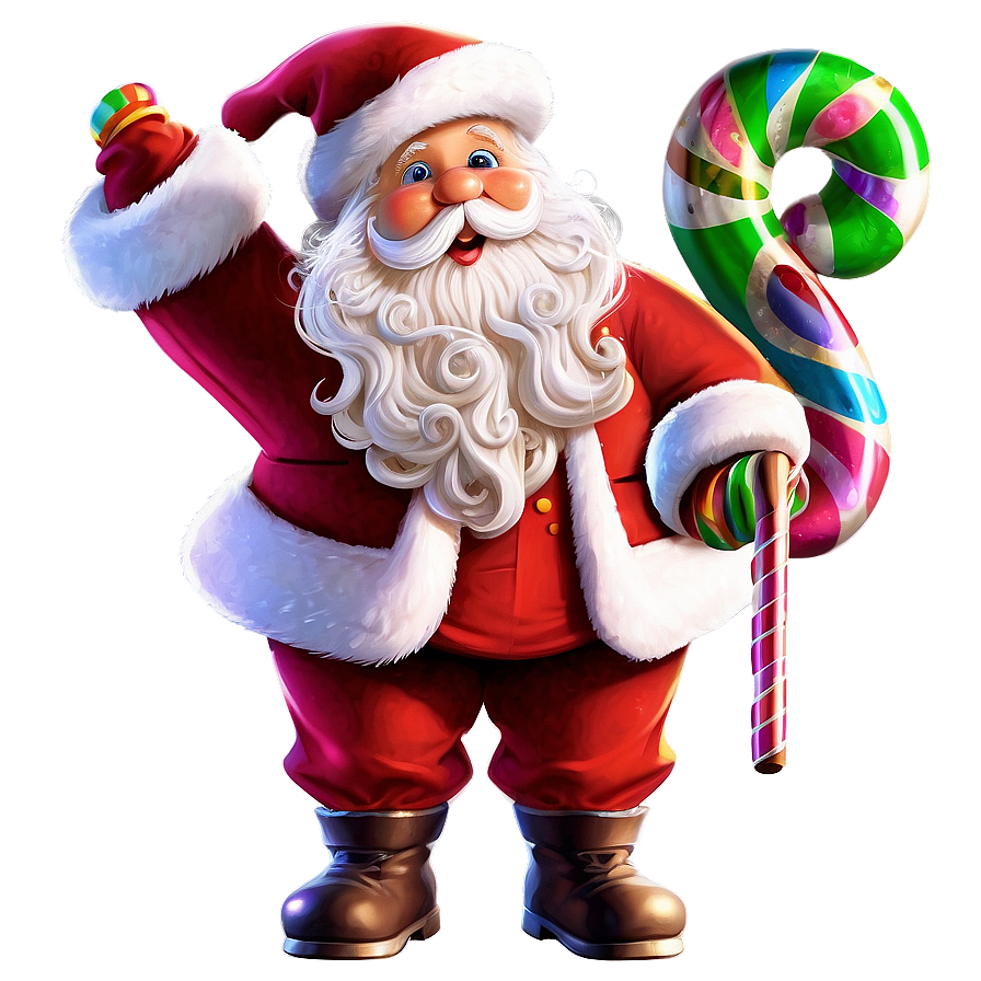 Santa Claus And Candy Png 49